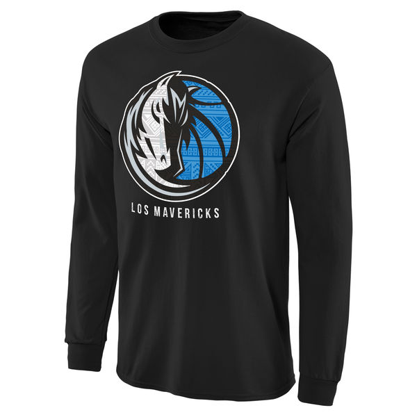 NBA Men Dallas Mavericks Noches Enebea Long Sleeve TShirt Black